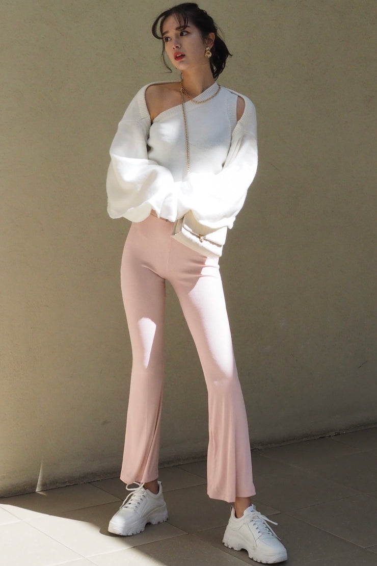 Cut-and-sew pants【ivory/pink】