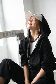 All-In-One Hoodie【Black/White】