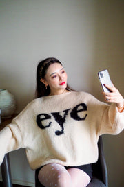 EYE knit sweater【ivory/black】