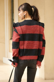 Border Knit Sweater【RED/KH】