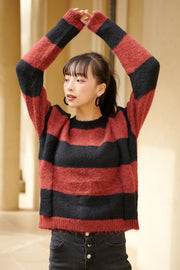 Border Knit Sweater【RED/KH】
