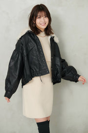 Fur Collar Leather Blouson【BK】