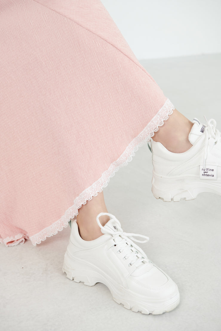 Maxi Length Skirt【pink/white】