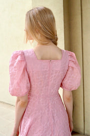 Cotton flower dress【white/pink/black】